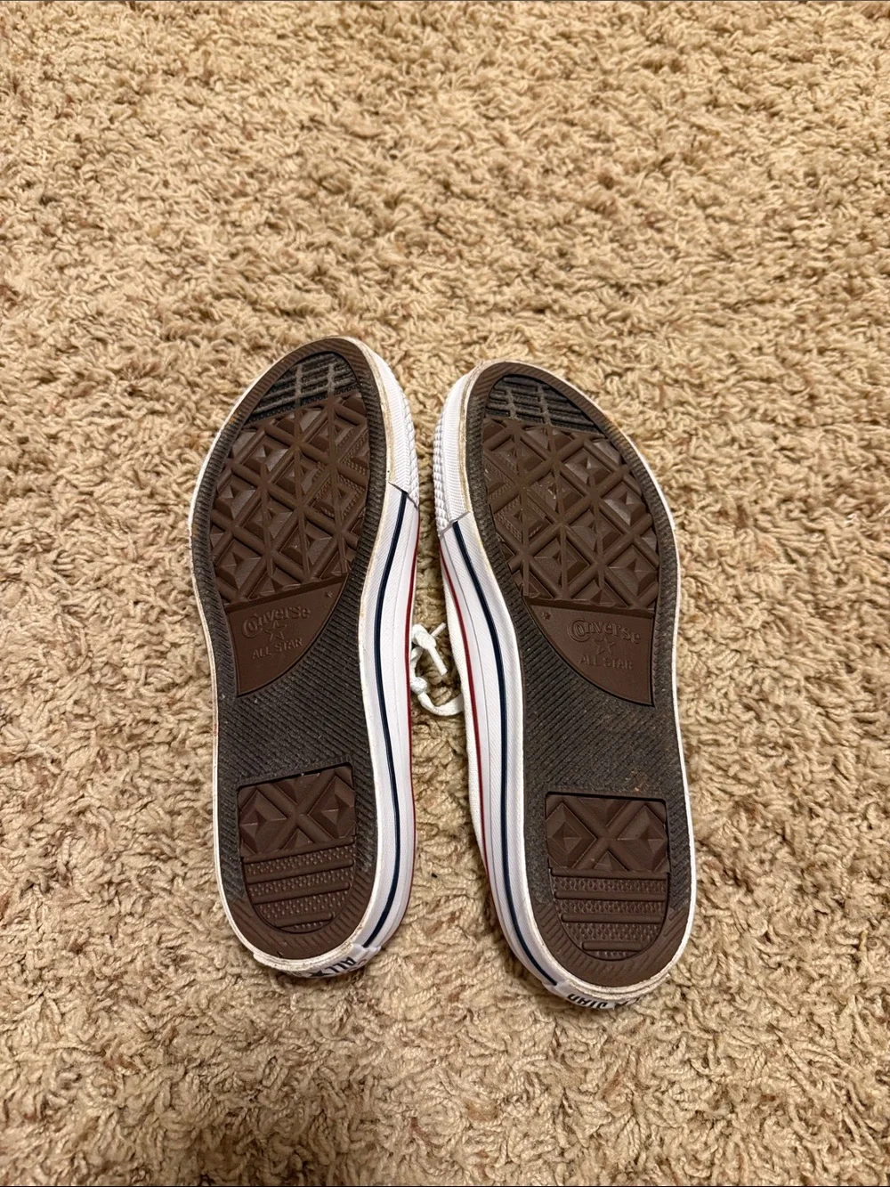 Converse shoreline Kids White Canvas Low-Top Sneakers with Red Trim